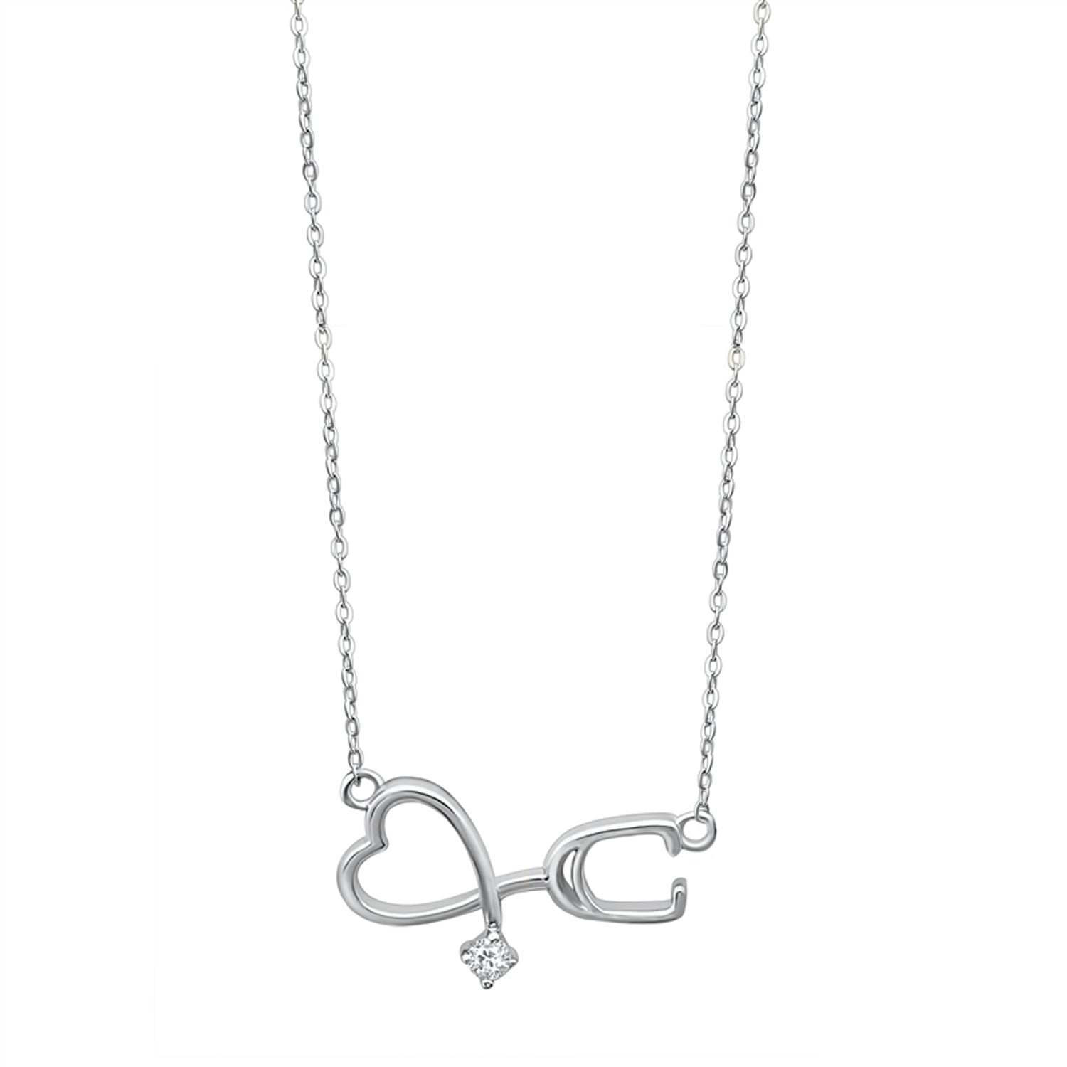 Doctor's Stethoscope Pendant Necklace in Sterling Silver – Lux