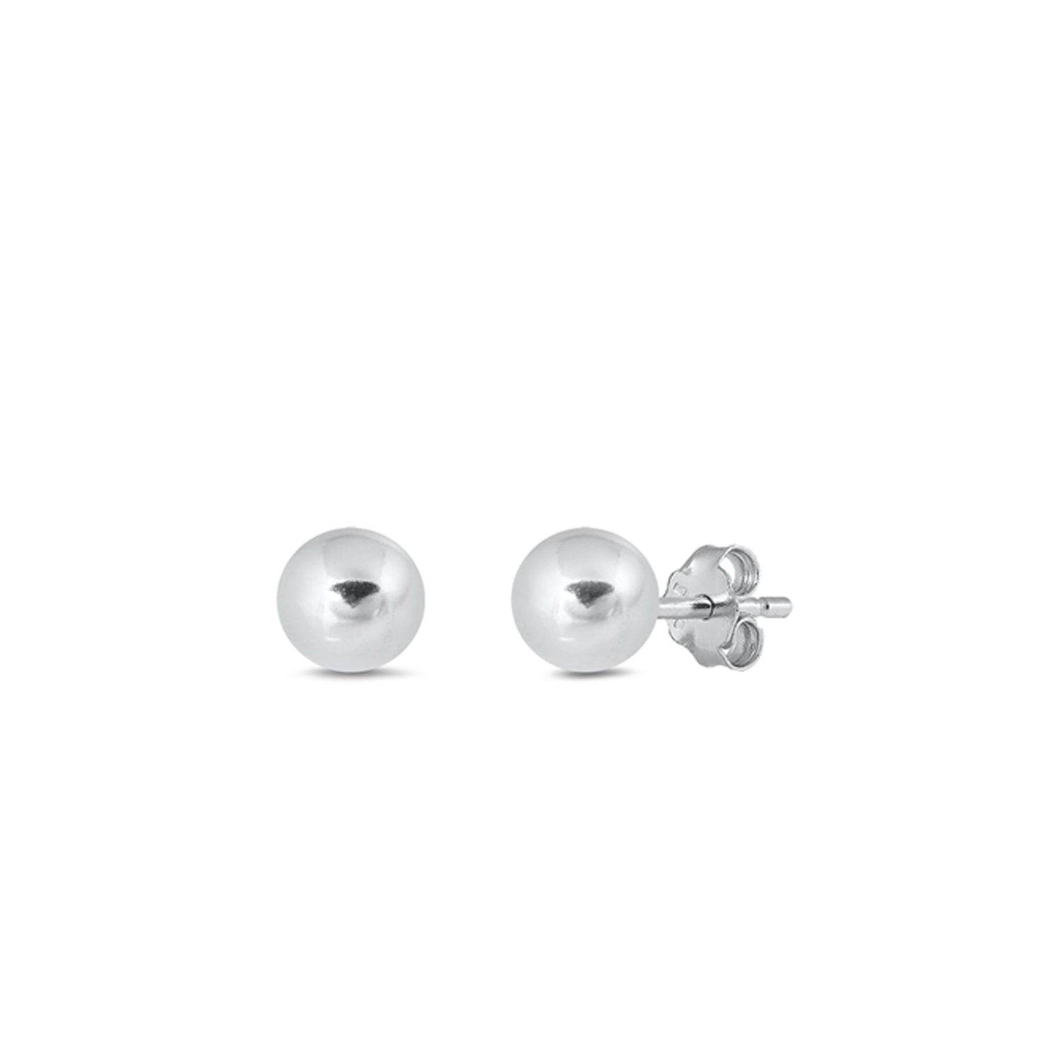 Classic Polished Ball Stud Minimalist Earrings