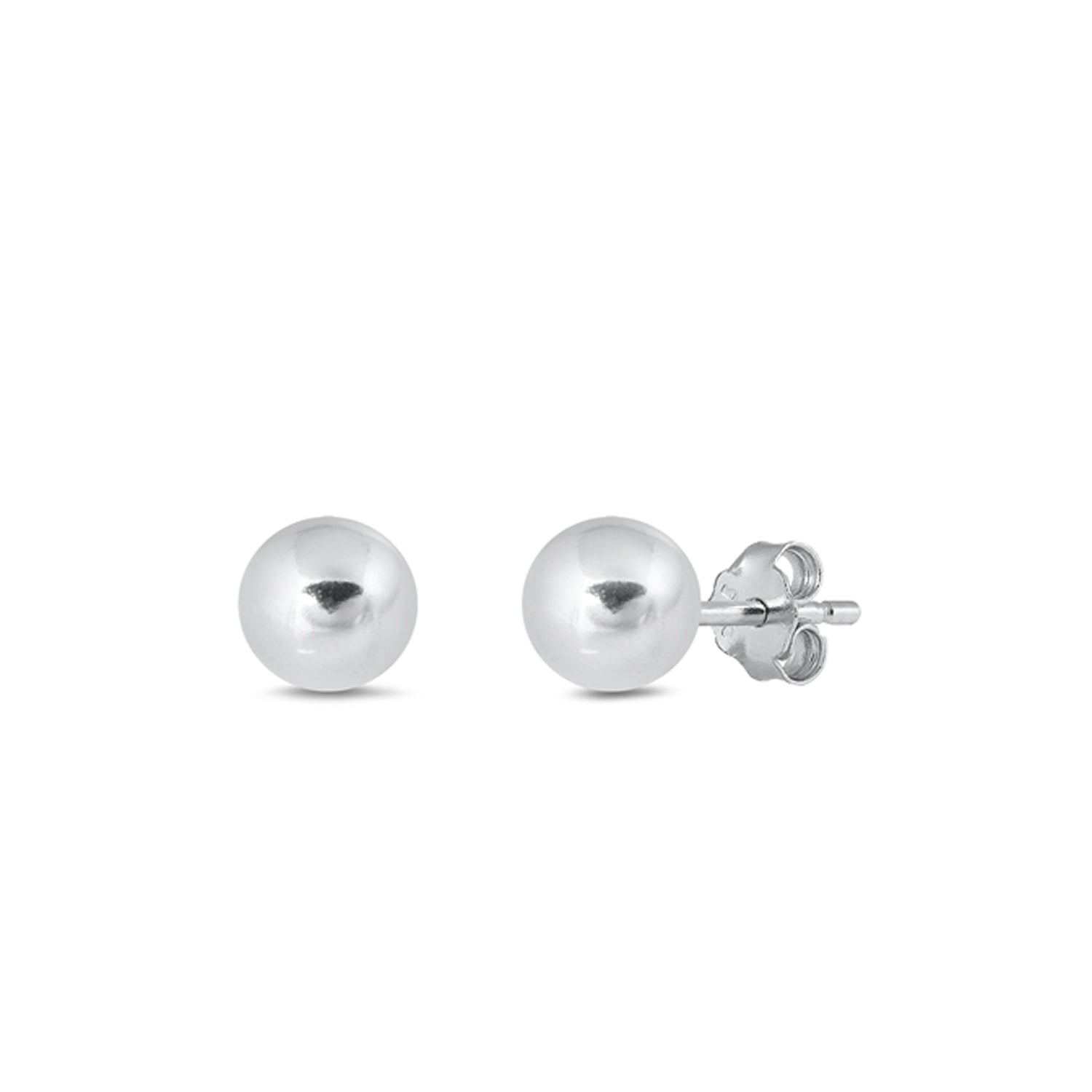 Classic Polished Ball Stud Minimalist Earrings