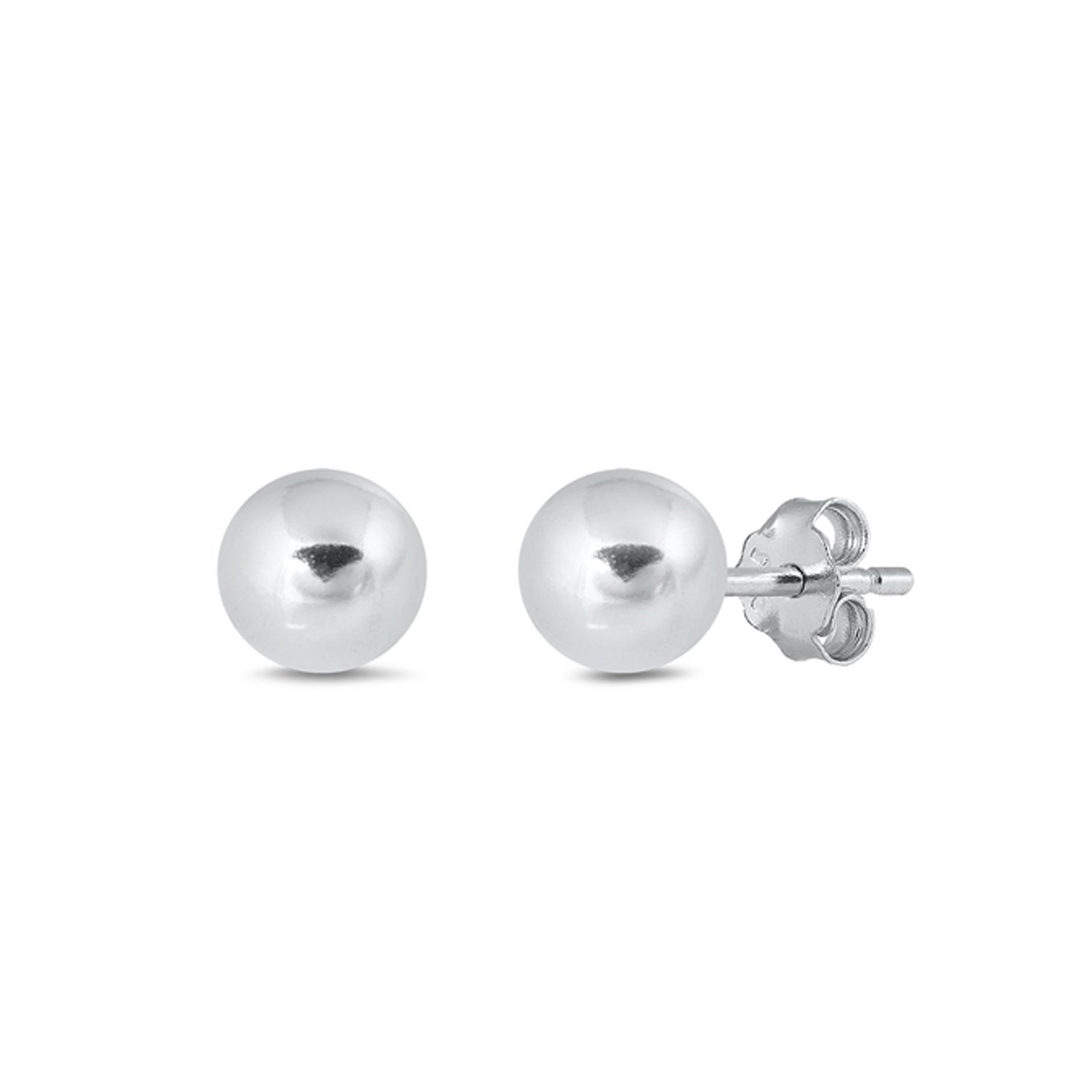 Classic Polished Ball Stud Minimalist Earrings