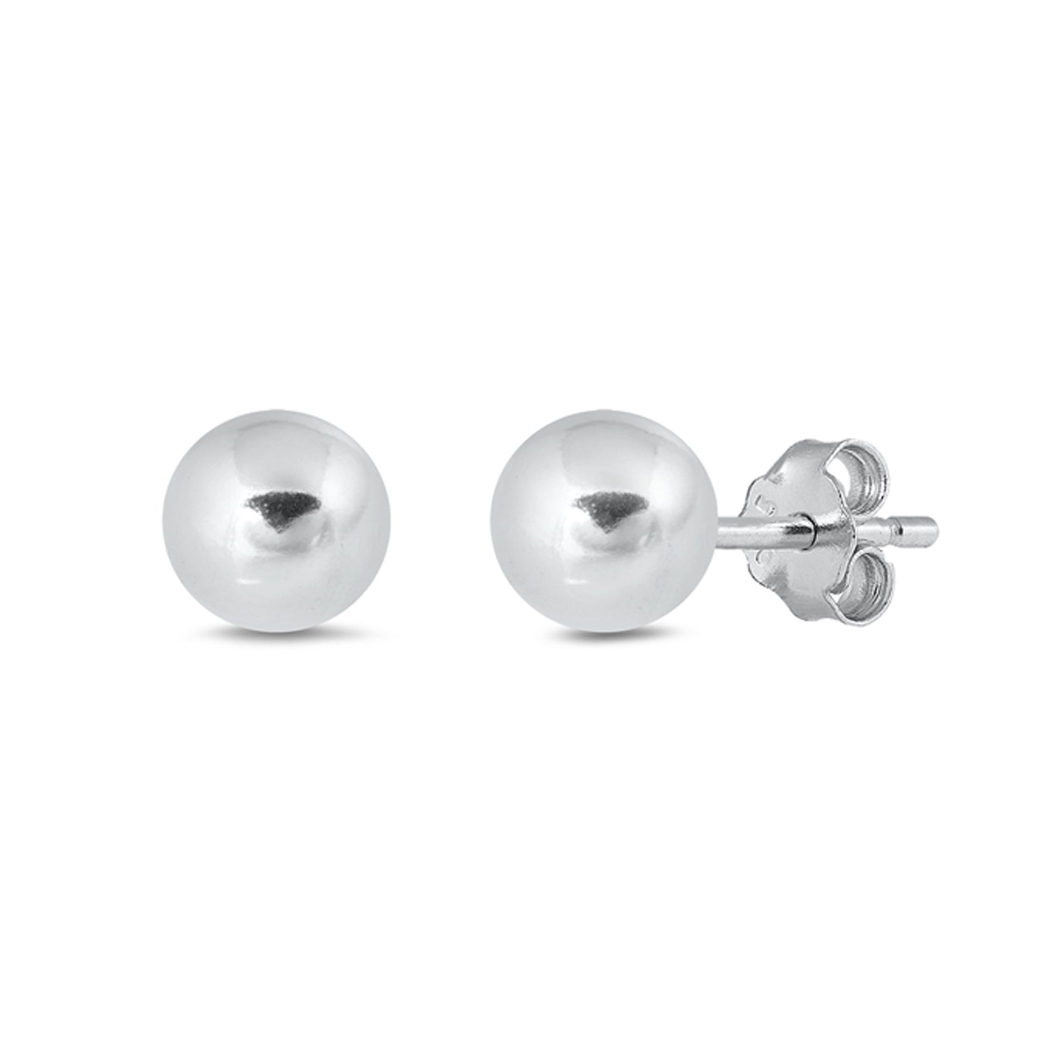 Classic Polished Ball Stud Minimalist Earrings