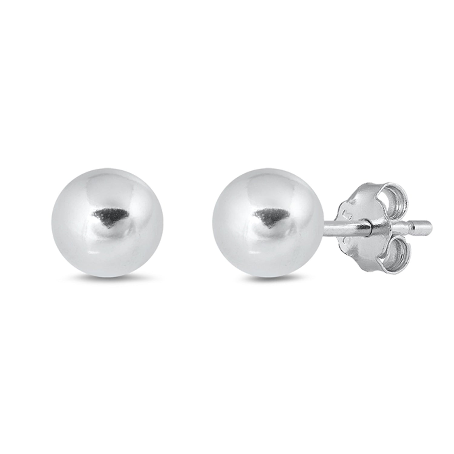 Classic Polished Ball Stud Minimalist Earrings