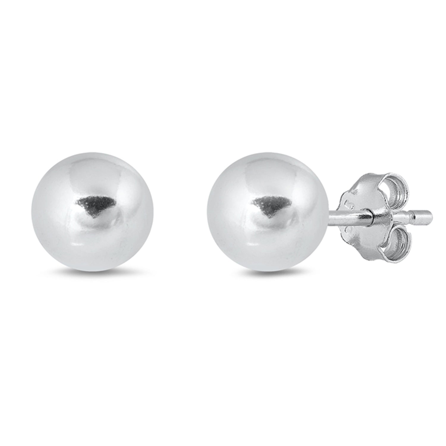 Classic Polished Ball Stud Minimalist Earrings