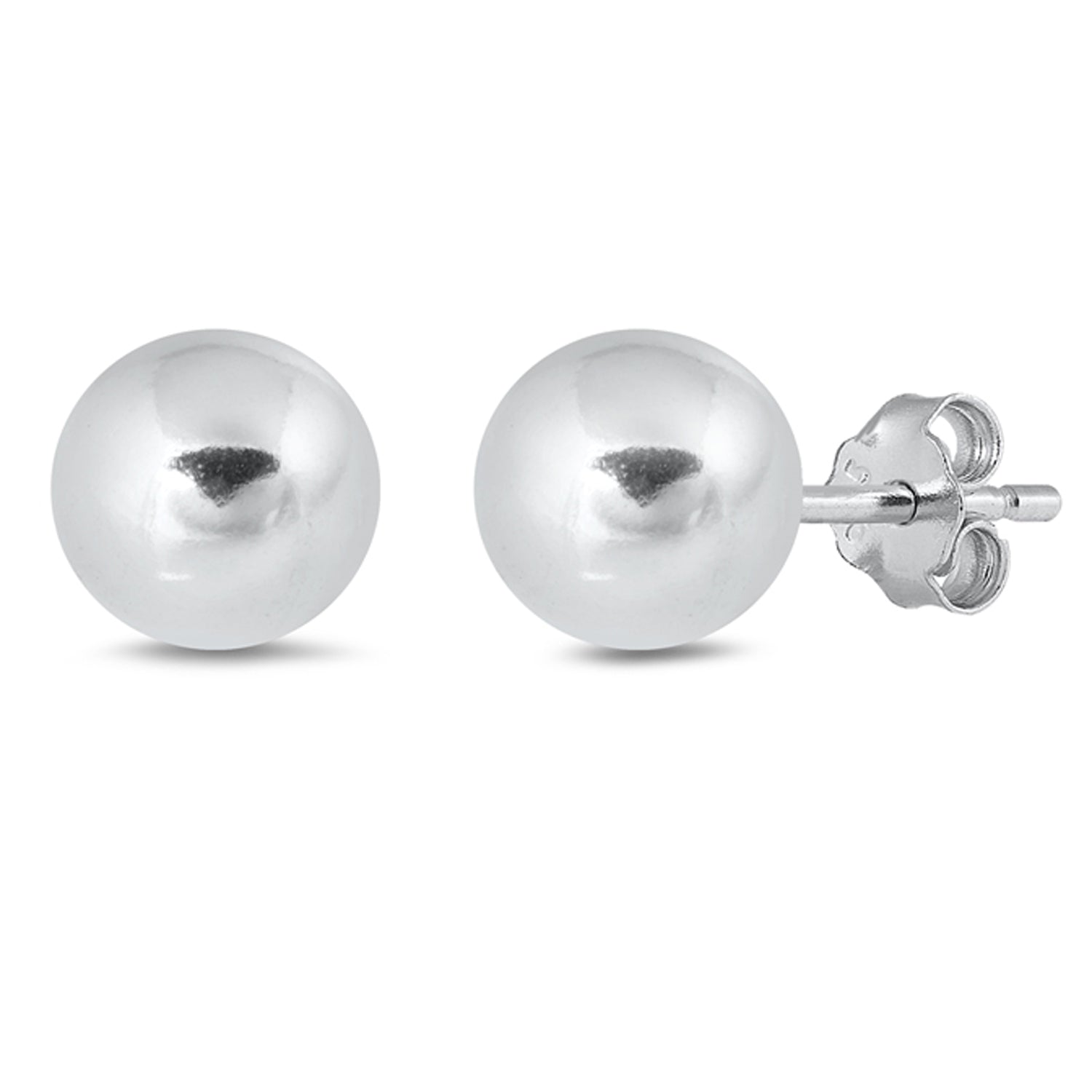 Classic Polished Ball Stud Minimalist Earrings