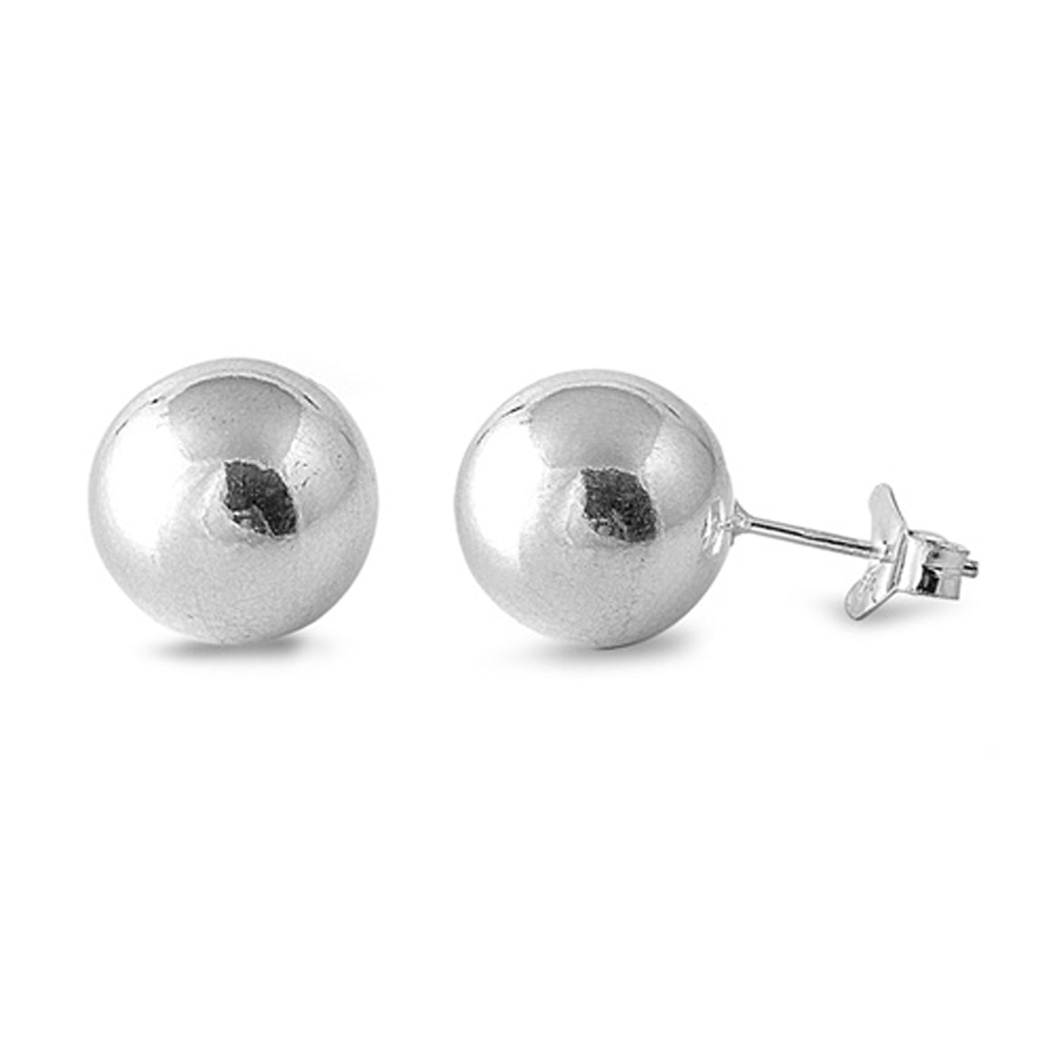 Classic Polished Ball Stud Minimalist Earrings