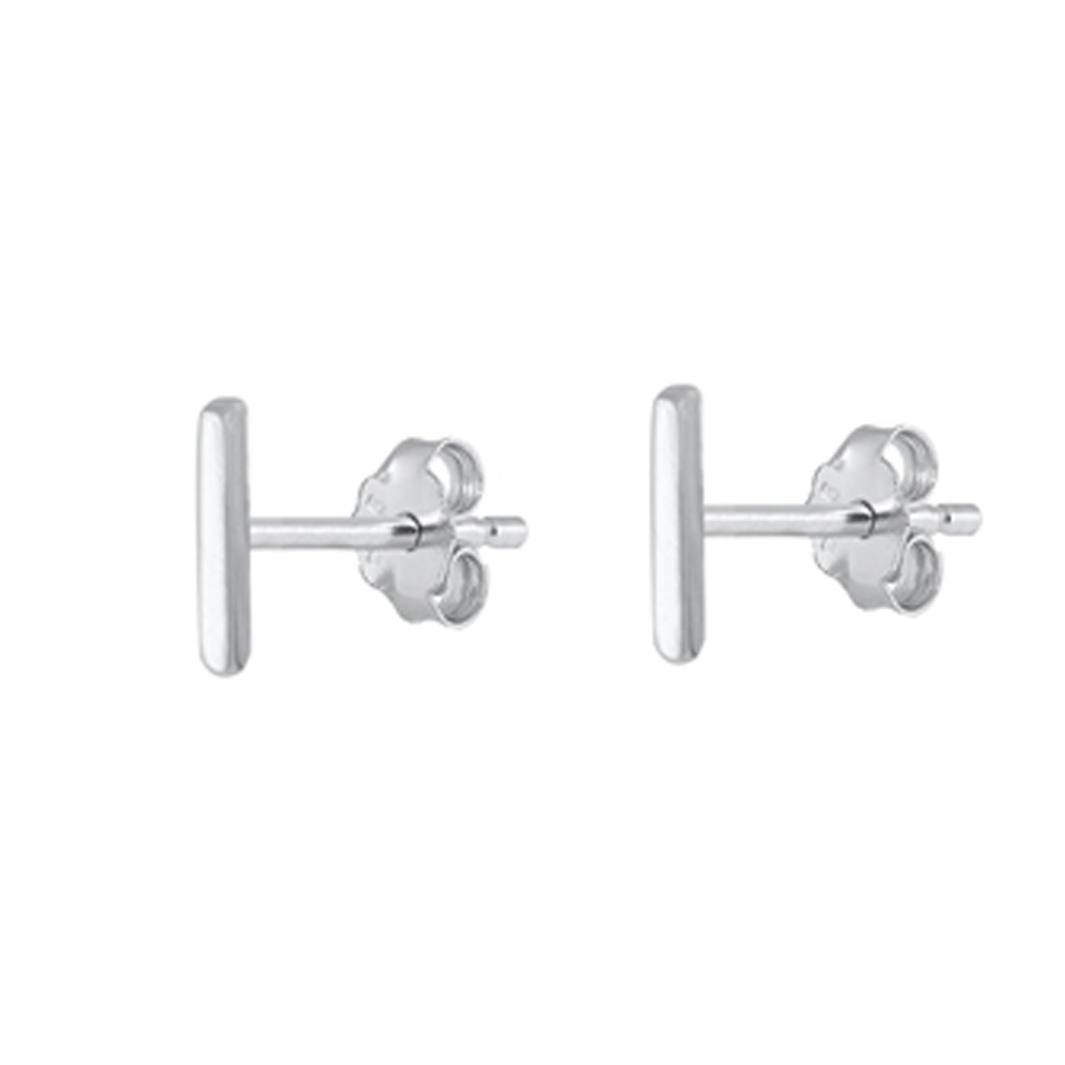 Initial Letter Stud Earrings in Sterling Silver
