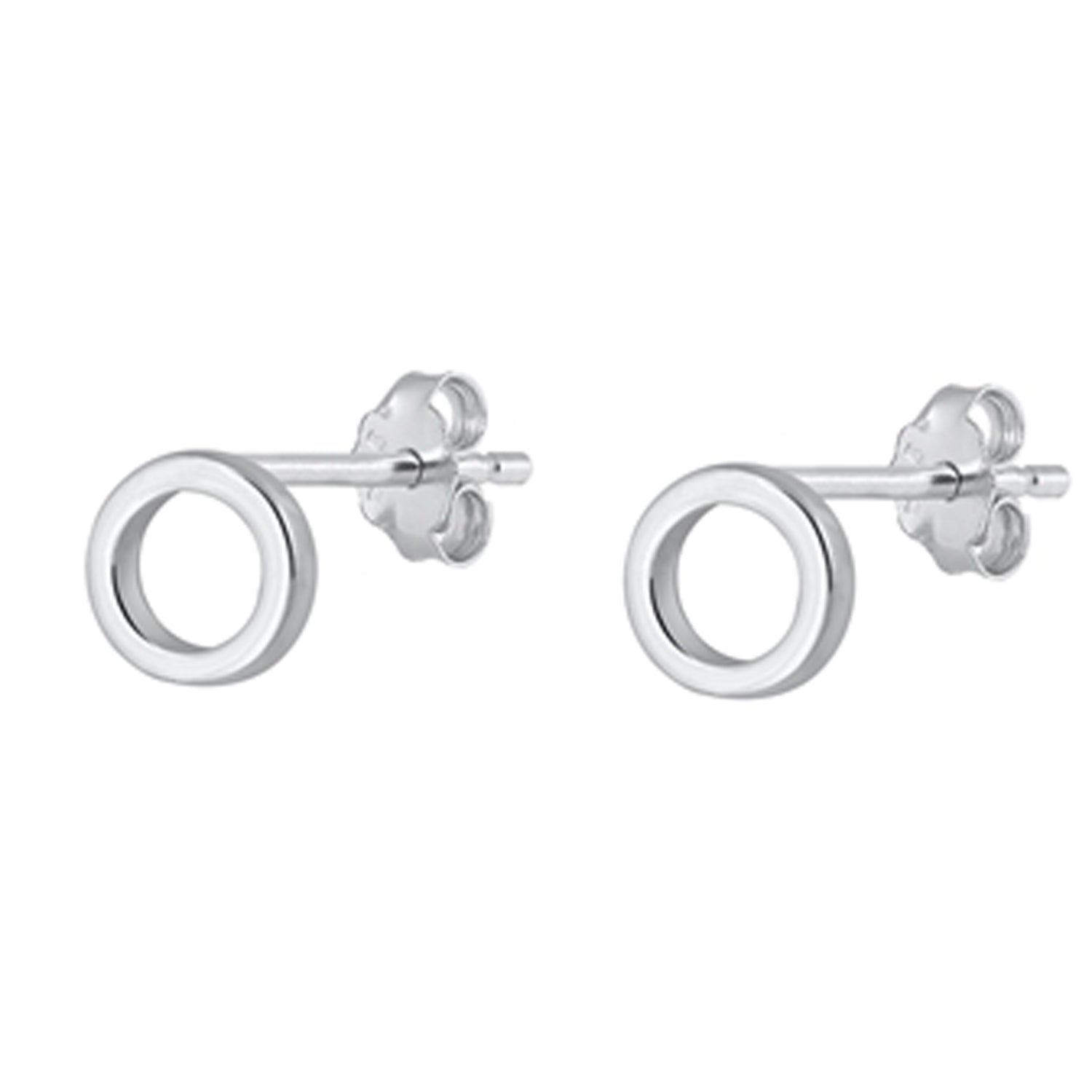 Initial Letter Stud Earrings in Sterling Silver