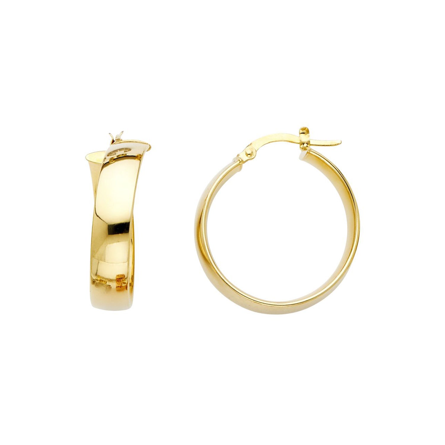 Dainty Twisted Hoop Earrings in 14k Three Tone Gold